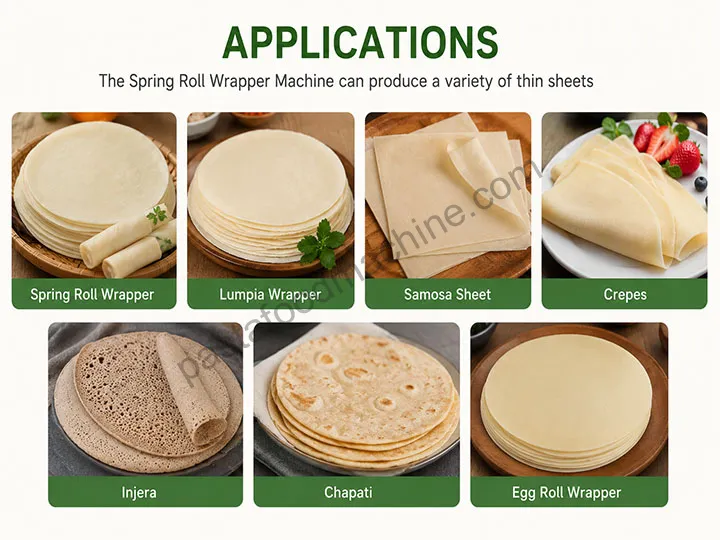 Finished Products of Spring Roll Pastry Machine