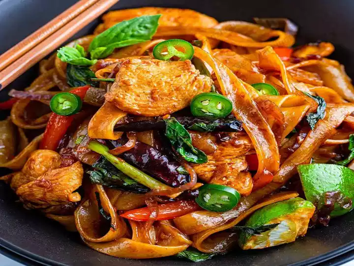 Thai drunken noodles